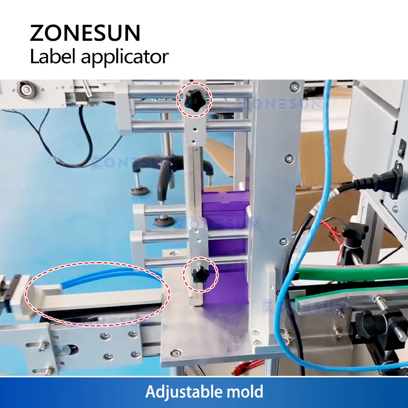 ZONESUN Automatic 3-side Flat Surfaces Corner Labeling Machine Label Applicator Plastic Box Book Sticker Equipment ZS-TB833C