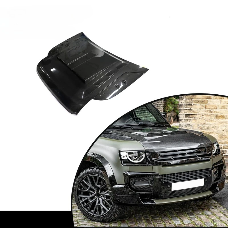

New Style Replacement Dry Carbon Fiber Hood Bonnet For Land Rover Defender 2020-2023