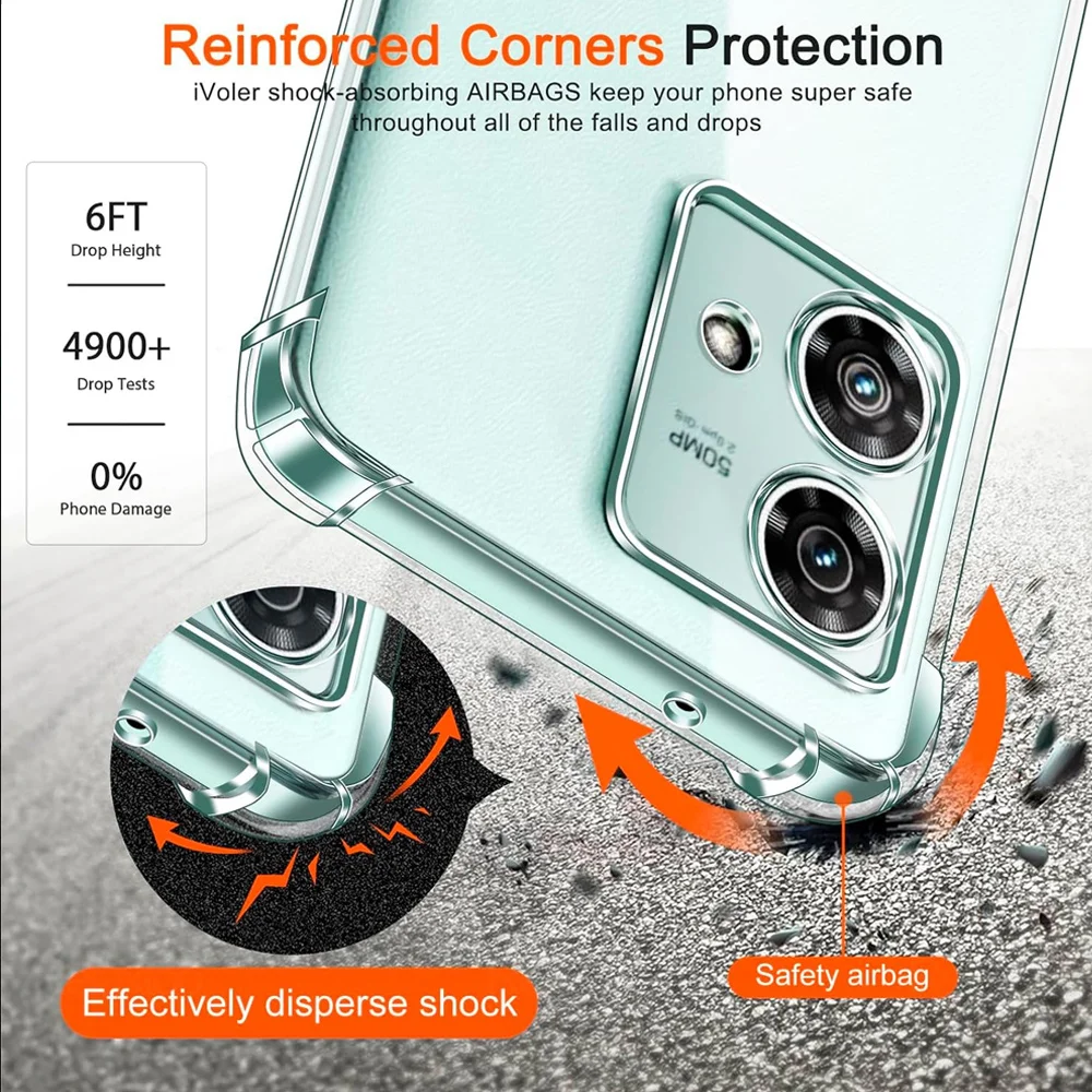 حافظة ناعمة شفافة لهاتف موتورولا إيدج 40 نيو درع غطاء مقاوم للصدمات Coque Moto Edge60 Fusion Edge50 50 60 Pro 5G ممتص الصدمات