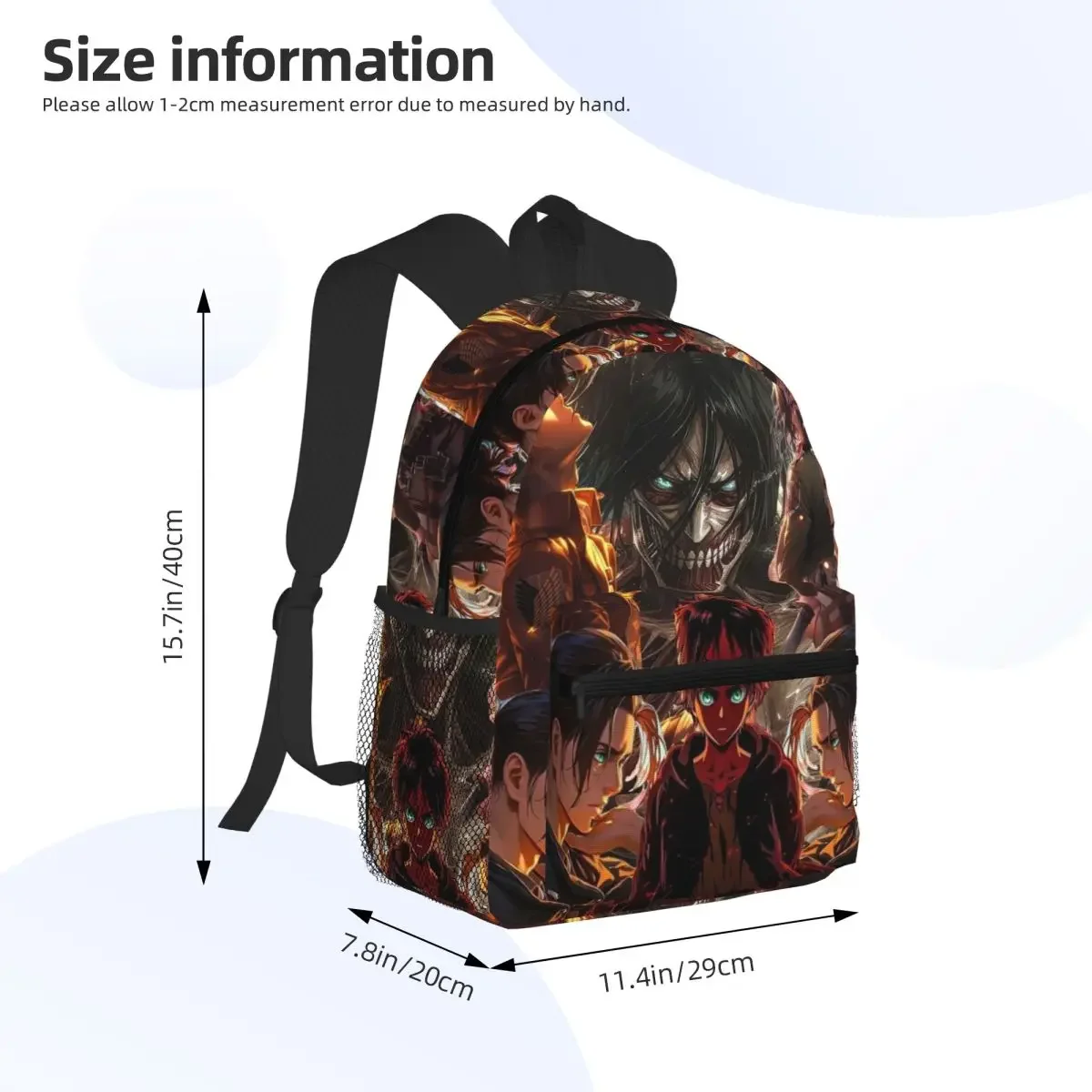 Anime Attack On Titan Student Backpack School Bag Hiking Travel Daypack for Boys Girls Fashion Bookbag Shoulder Bags