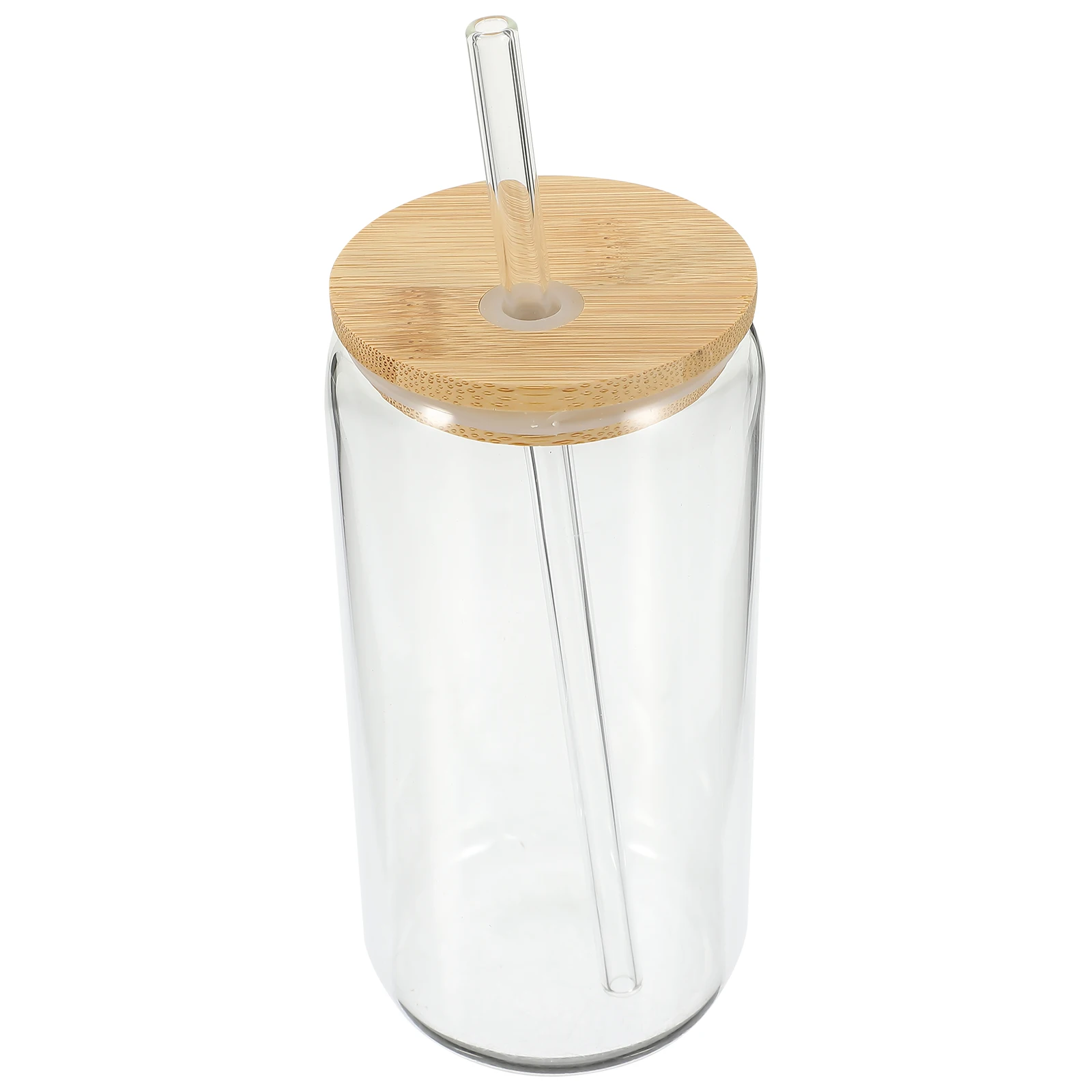 

Bamboo Lid Glass Cup 500ml Clear Tea Drinking Cups Straws Tumbler Iced Coffee Bamboo Lids Glass Cups Heat Resistant