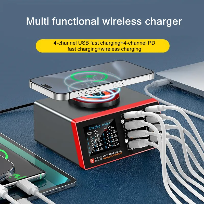 Ycs YCS-S500/s550/s600 carregador de mesa multiportas para celular multi-função dispositivo de carregamento sem fio ferramenta de função de reparo