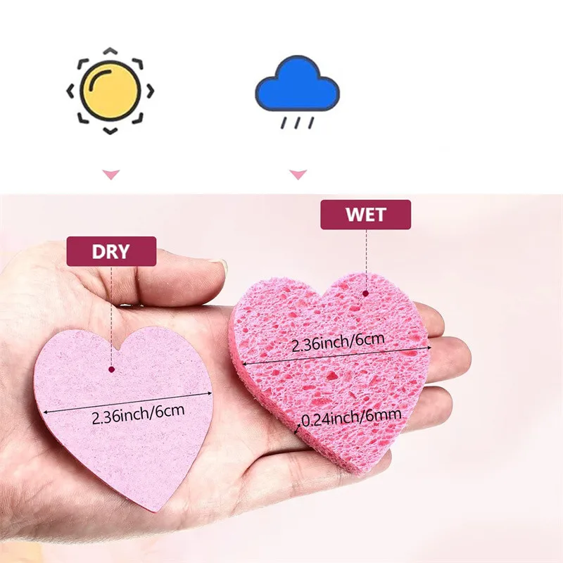 10/50 قطعة نفخة ماكياج مع صندوق قابلة لإعادة الاستخدام إسفنجة الوجه وسادة مضغوطة الطبيعية منصات تنظيف الوجه التقشير للتنظيف