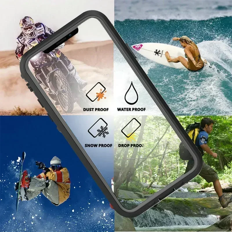 IP68 Waterproof Case for Coque iPhone 16 15 Pro Max Case iPhone 13 12 11 14 Plus 5G Water Proof Cover 360 Protect iPhone13 Mini