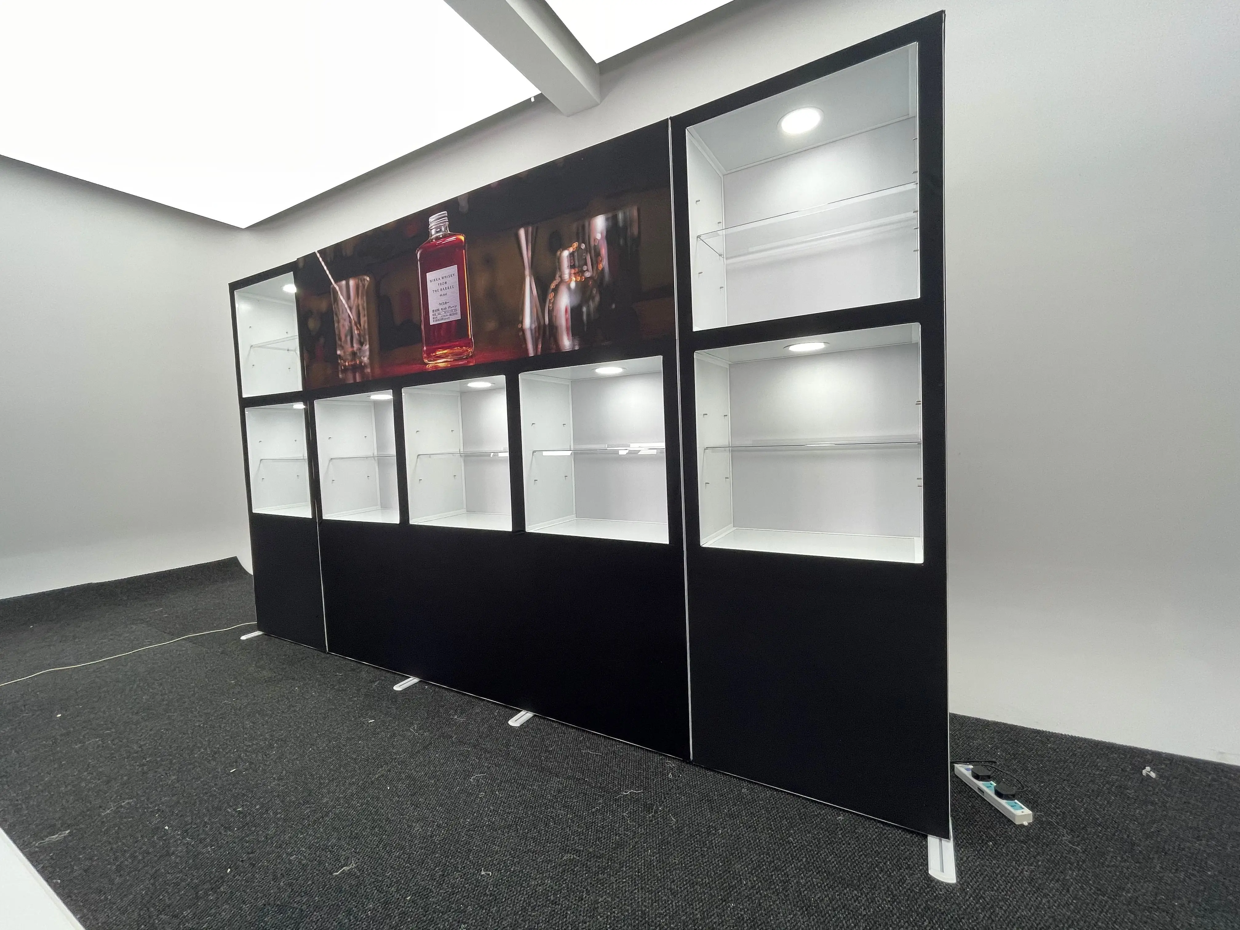10ft 12.5ft Tension Fabric Graphic Quick Assemble SEG Exhibition Trade Show Display With Interior showcase Display