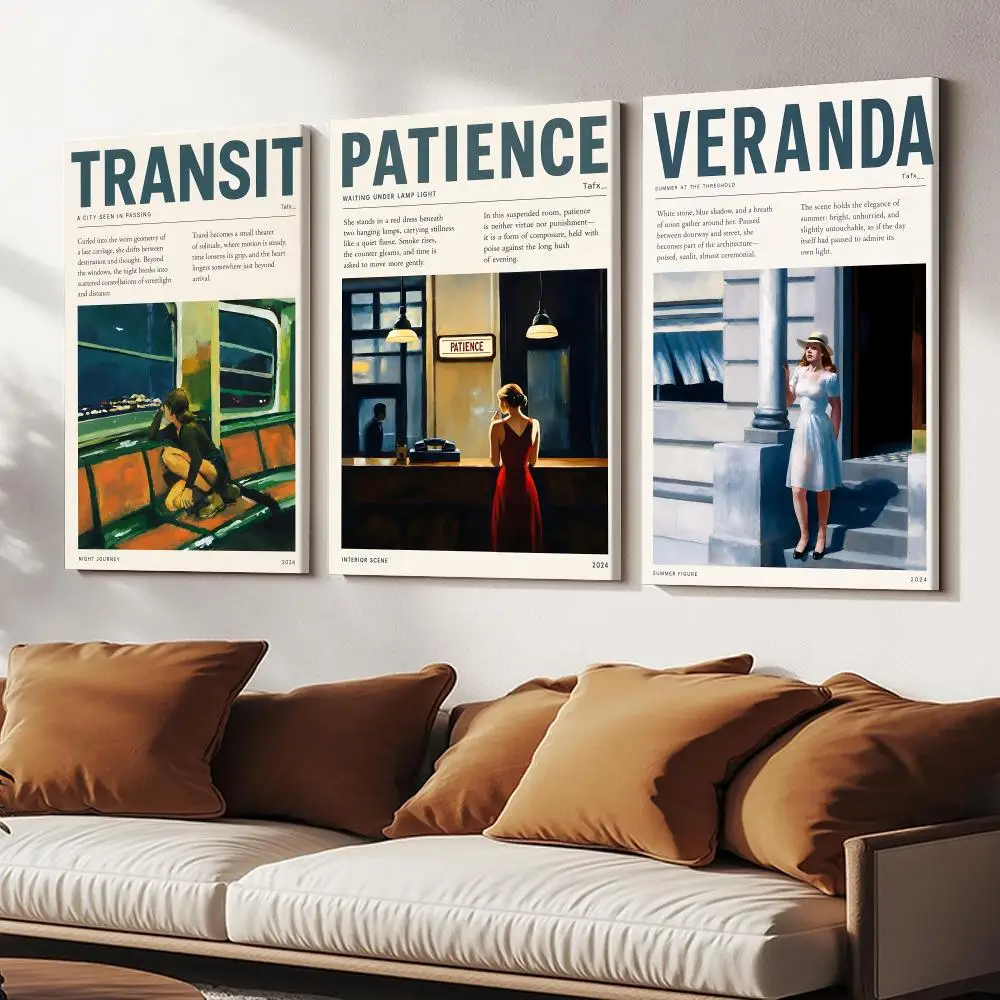 Lonely City Loneliness Life Oil Painting Calligraphy HD Modern Style Inner Frame Canvas Bedroom Room Hallway Wall Art Decor