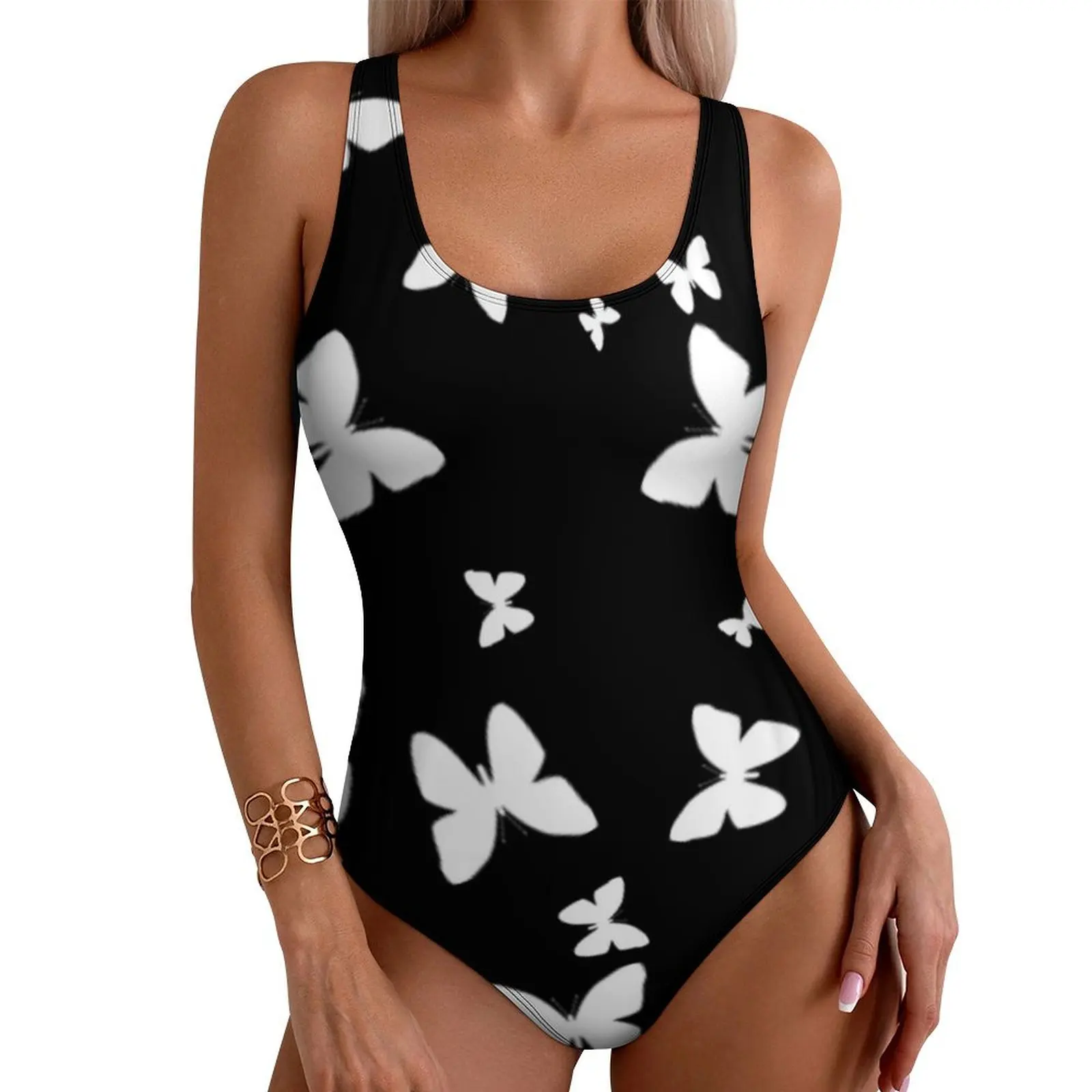

Butterfly Pattern Swimsuit Butterflies Swimwear One-Piece Holiday Surf Graphic Bodysuit Monokini Female Push Up Sexy Beach Wear