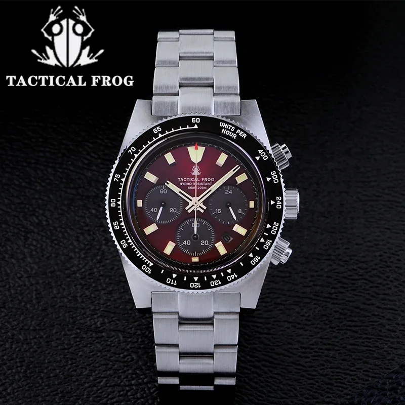 

Tactical Frog Luxury Men's Quartz Diver Wristwatch C3 Super Luminous Sapphire Crystal 20Bar Waterproof 316L Steel Quartz Watch
