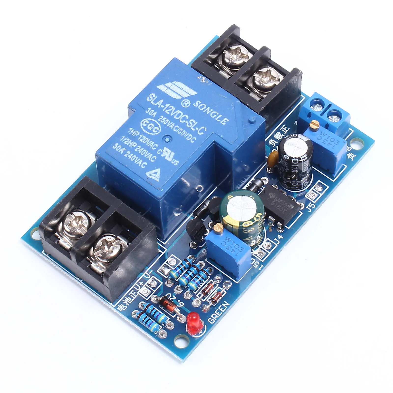 12V/24V/48V 10A/30A Lithium Battery Charge Discharge Controller Protection Board Low Voltage Cut Off Disconnect Module LED Show