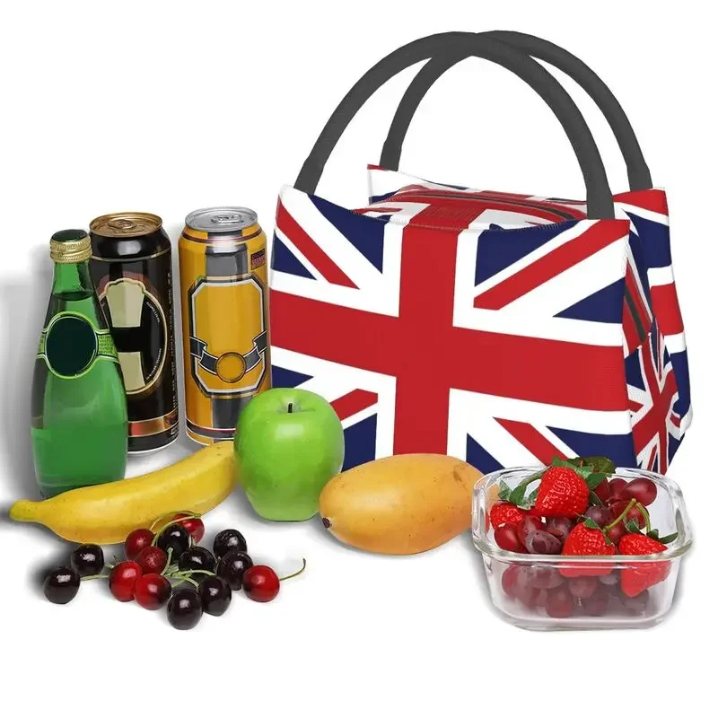 Union Jack Flag of The UK Insulated Lunch Bag for Work School Picnic Beach Reusable Thermal Lunch Box Portable Bento Tote Bags