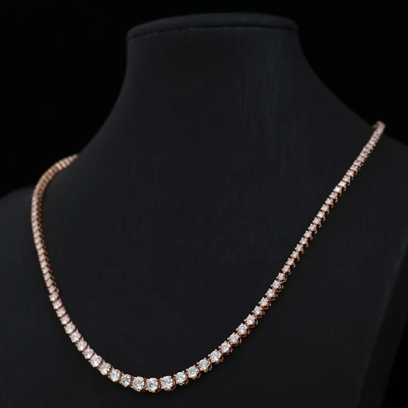 Provence Tennis Necklace for Women 16In Rose Gold Single Row Gradient Lab Diamonds Party wedding Anniversaries Everyday Custom