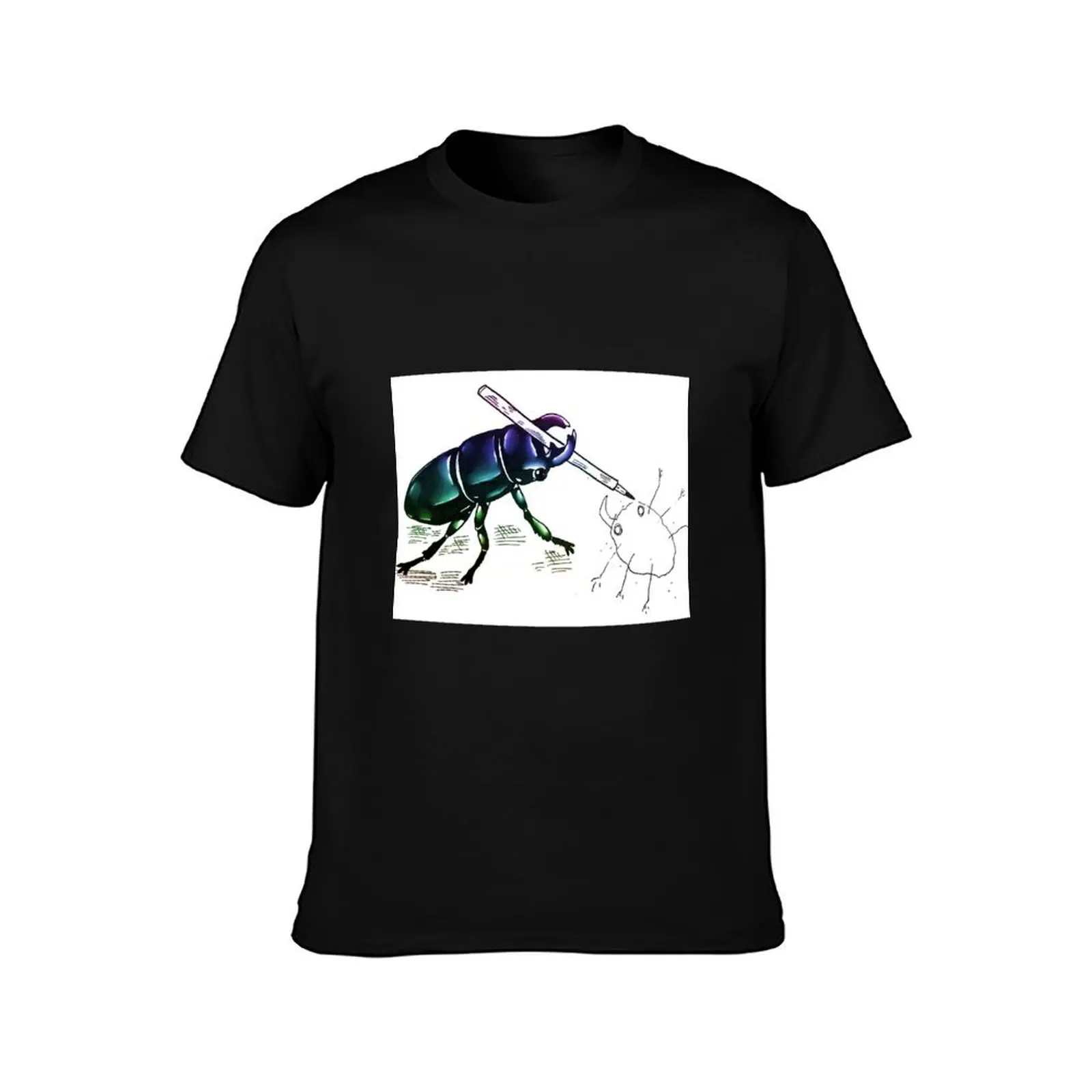 What a Bug! T-Shirt, Summer Casual Cotton Tee, Oversized Streetwear Tops, Vintage Graphic Print, Loose Fit Short Sleeve
