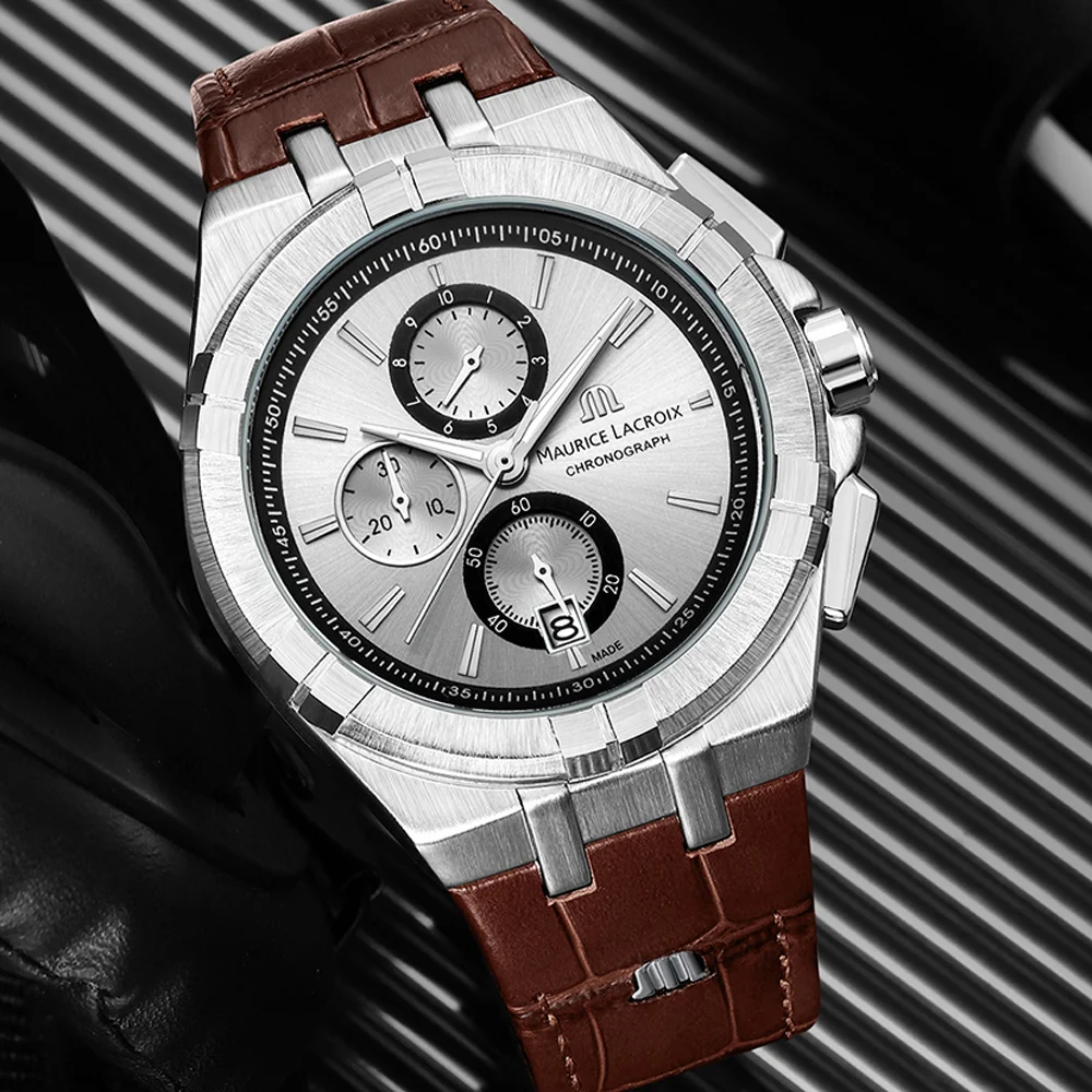 Modische TOP-Armbanduhren der Marke Maurice Lacroix für Herren, Multifunktions-Chronograph, Business-Sport, AAA-Herrenuhren