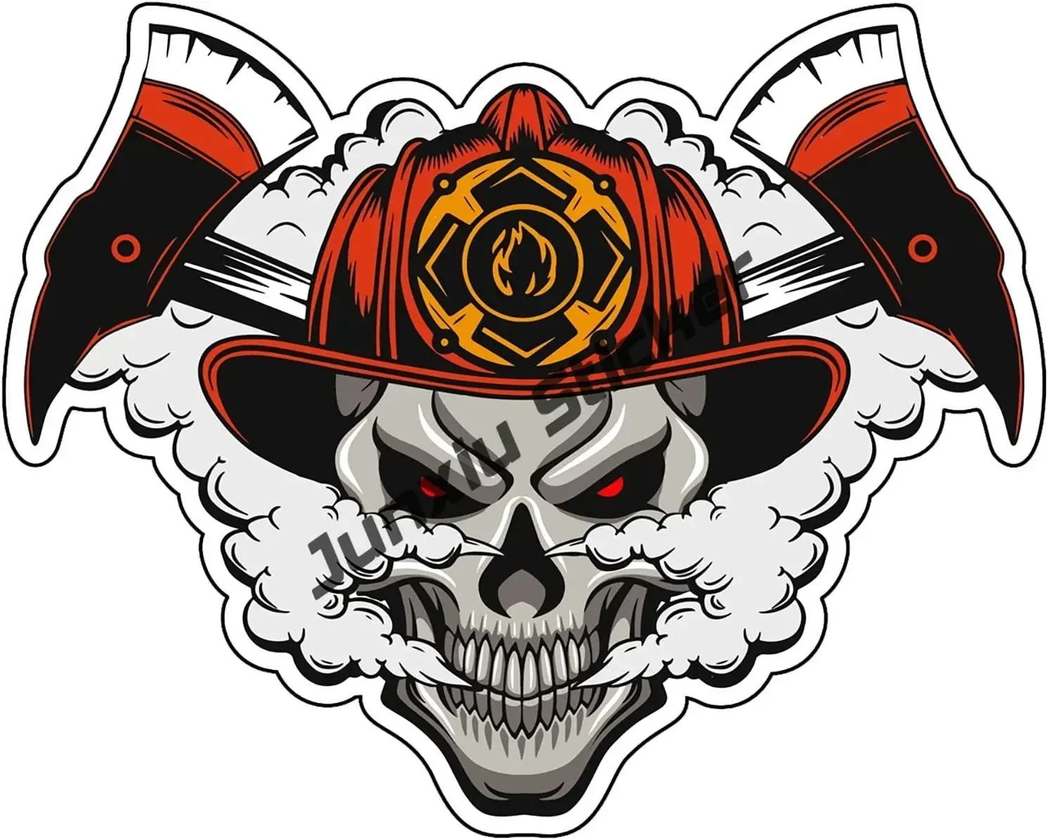 Creativity Decals Firefighter Ax Vinyl Decal American Firefighter Flag Bumper Sticker for Cars Laptops Tumblers Windows Trucks