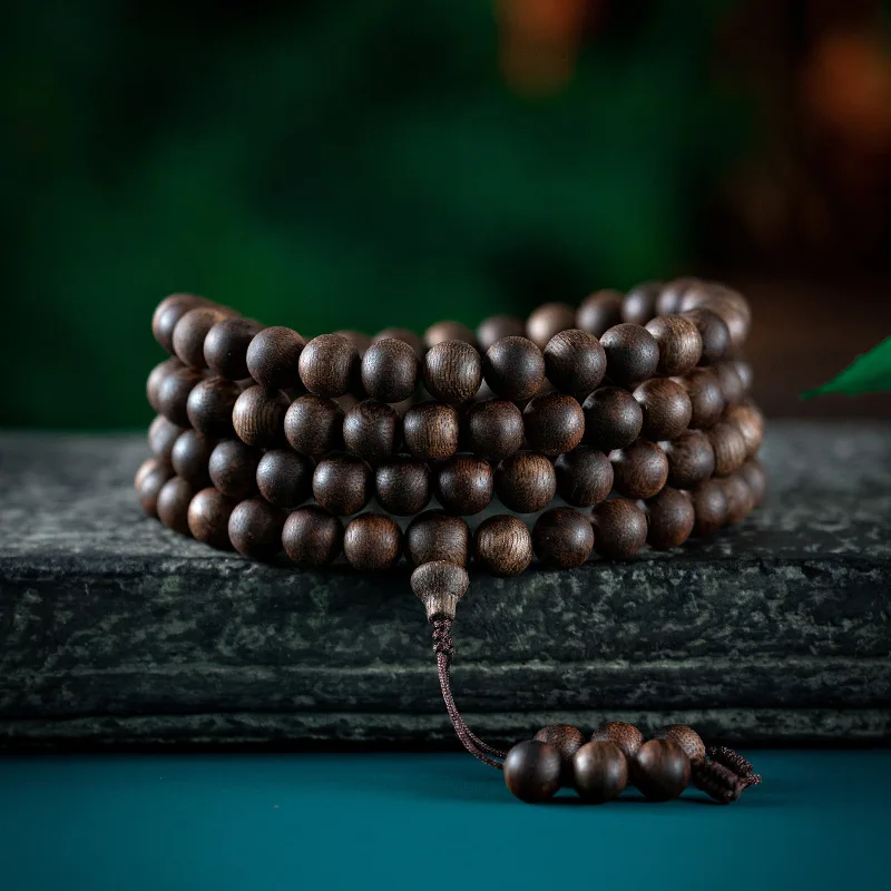 Authentic Old Material Vietnamese Nha Trang Bai Qinan Agarwood Bracelet Chess Nan Fragrant Wood Bracelet for Women and Men Coupl