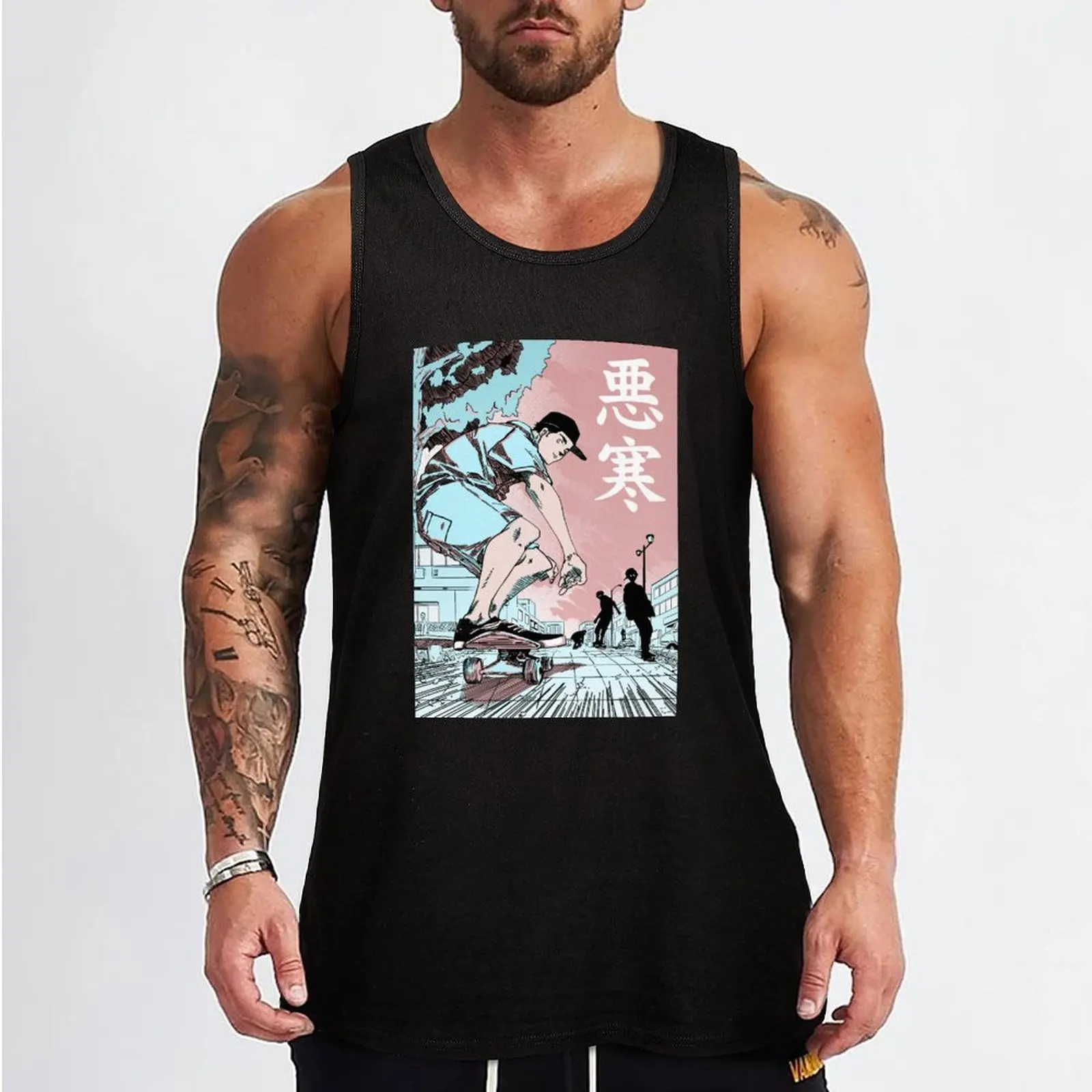 Chill Lofi Skate Tank Top fashion 2024 man Men's singlets gym t-shirts