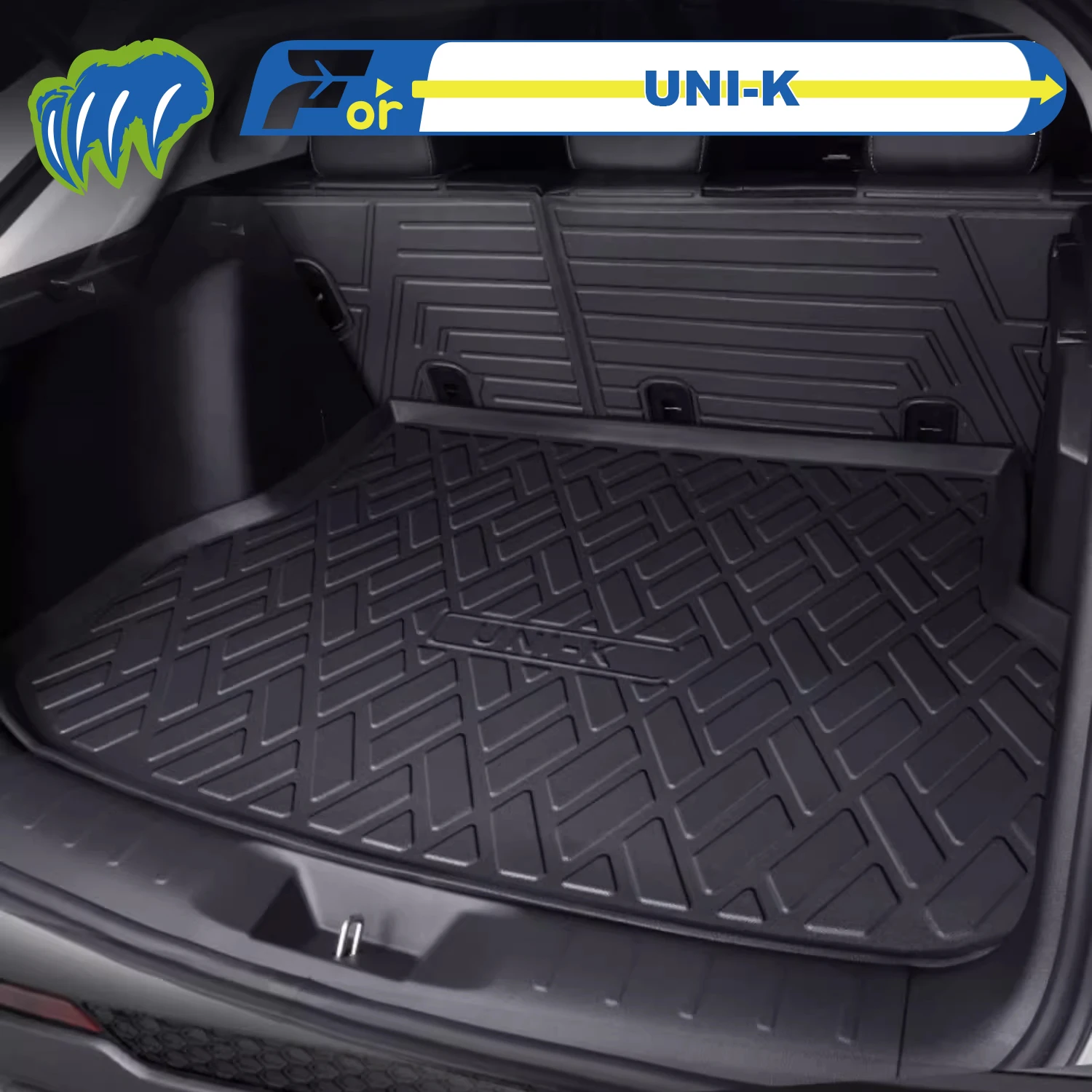 

Для Changan UNIK 2021-2025 Custom Fit TPE Коврик для багажника автомобиля Коврик для багажника 3D-образный лазерный измерительный коврик для багажника Защитный коврик для спинки стула