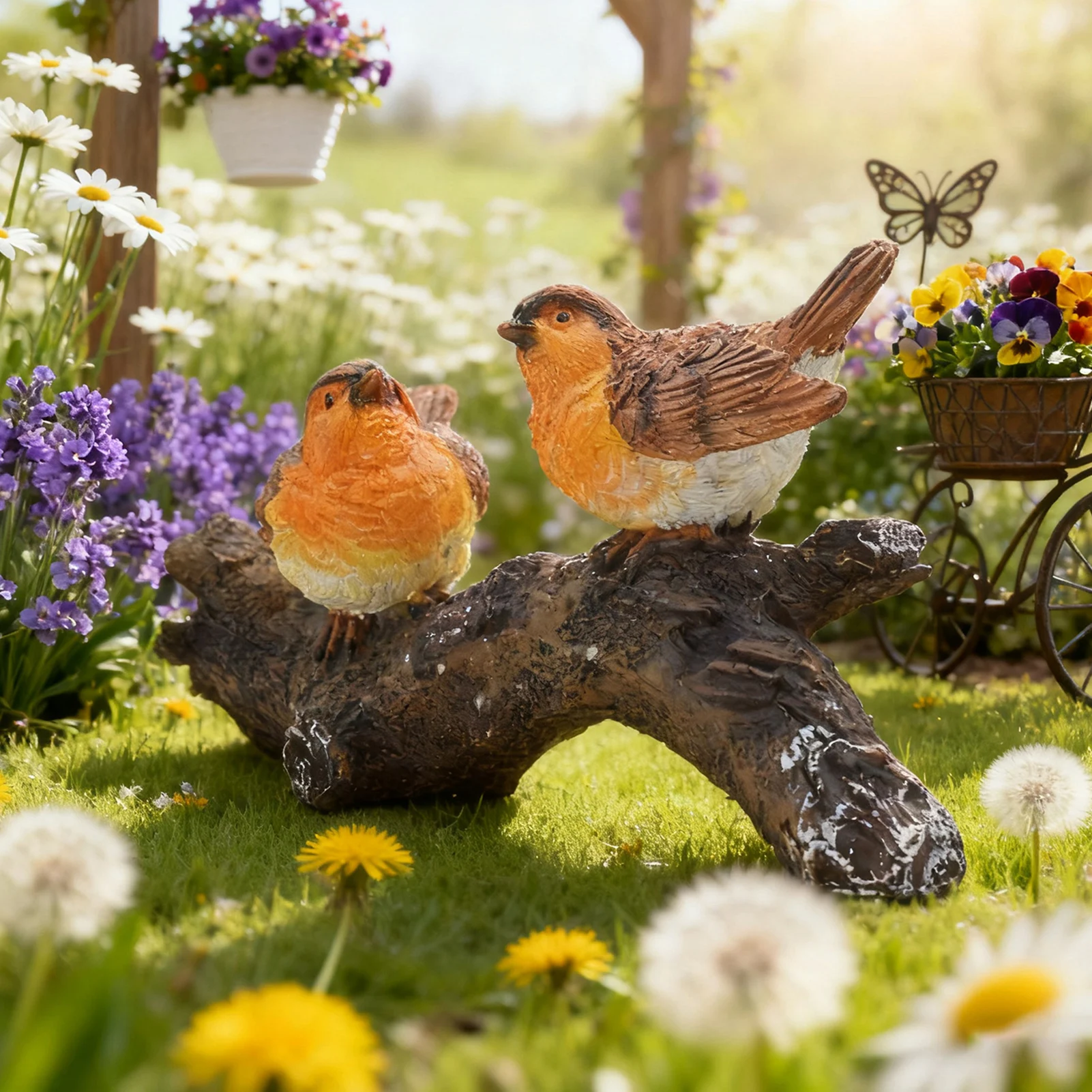 

Resin Robin Figurine For Garden Landscape Potted Plants Decoration Garden Yard Statues & Sculptures Living Room Ornaments