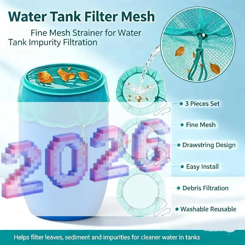1Pcs Elastic Mesh Bucket Cover Dustproof Insect Leaf Proof Water Tank Protector For Outdoor Rain Tank Water Storage Bucket
