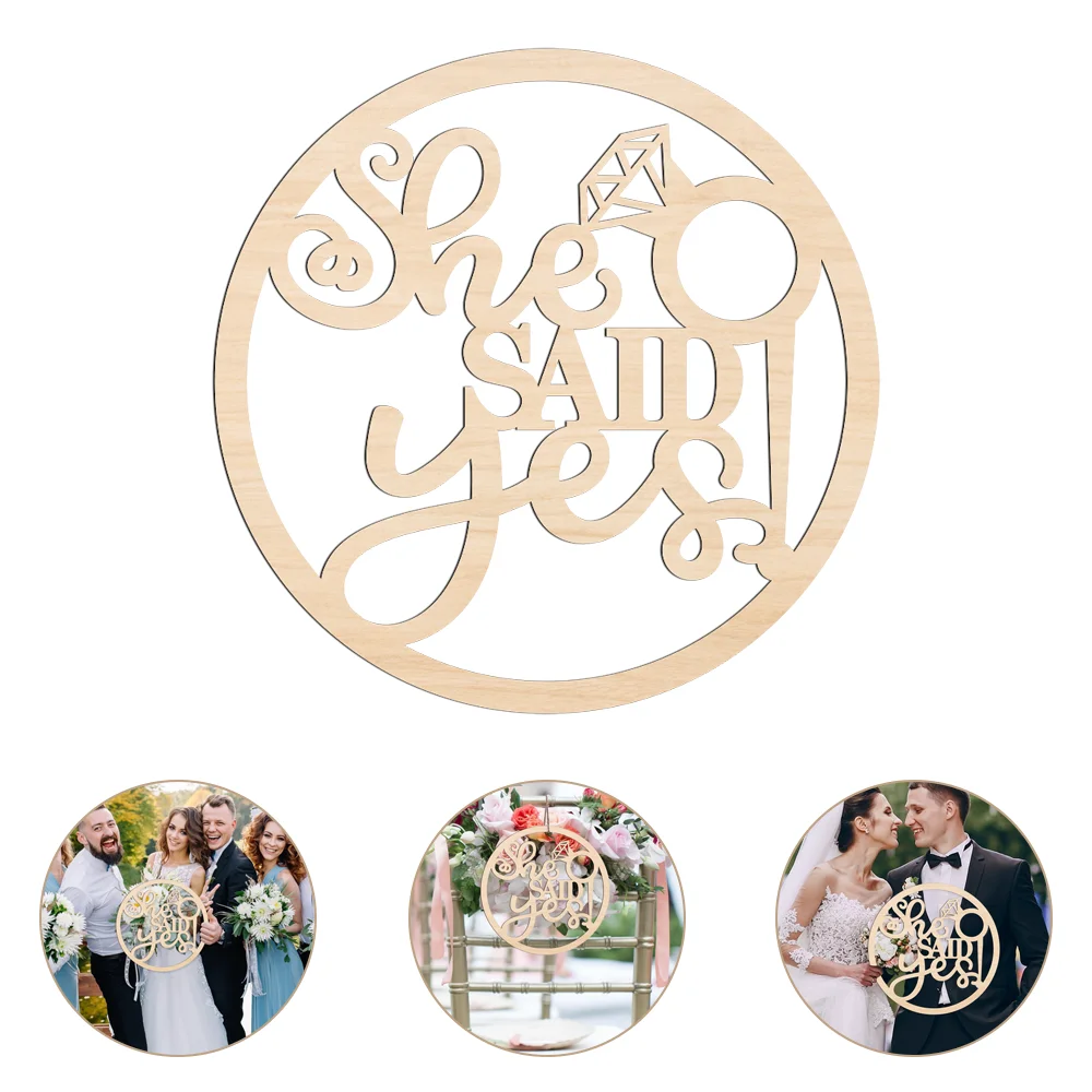 She Said Yes Wooden Sign Bridal Shower Engagement Photo Booth Props for Wedding Party Decorations