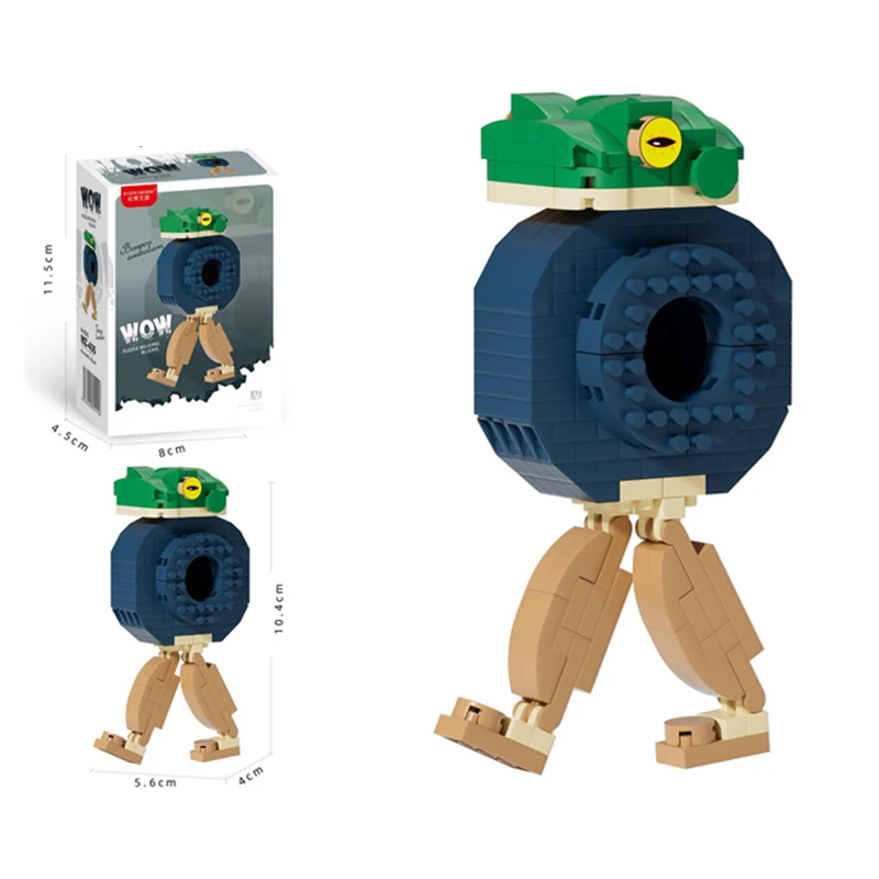 Lustiges Bausteinspielzeug mit Holzstab für Männer – Berg- und Meeresthema, Krokodilhai-Bauspielzeug, Kindergeschenke