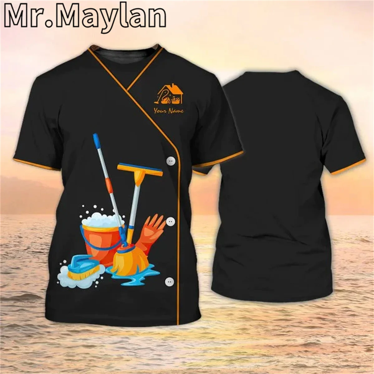 Cleaning Service 3D All Over Print T shirts Housekeeping Tools Custom Shirt Maid Uniform Tshirt Men Women Streetwear Unisex Tee