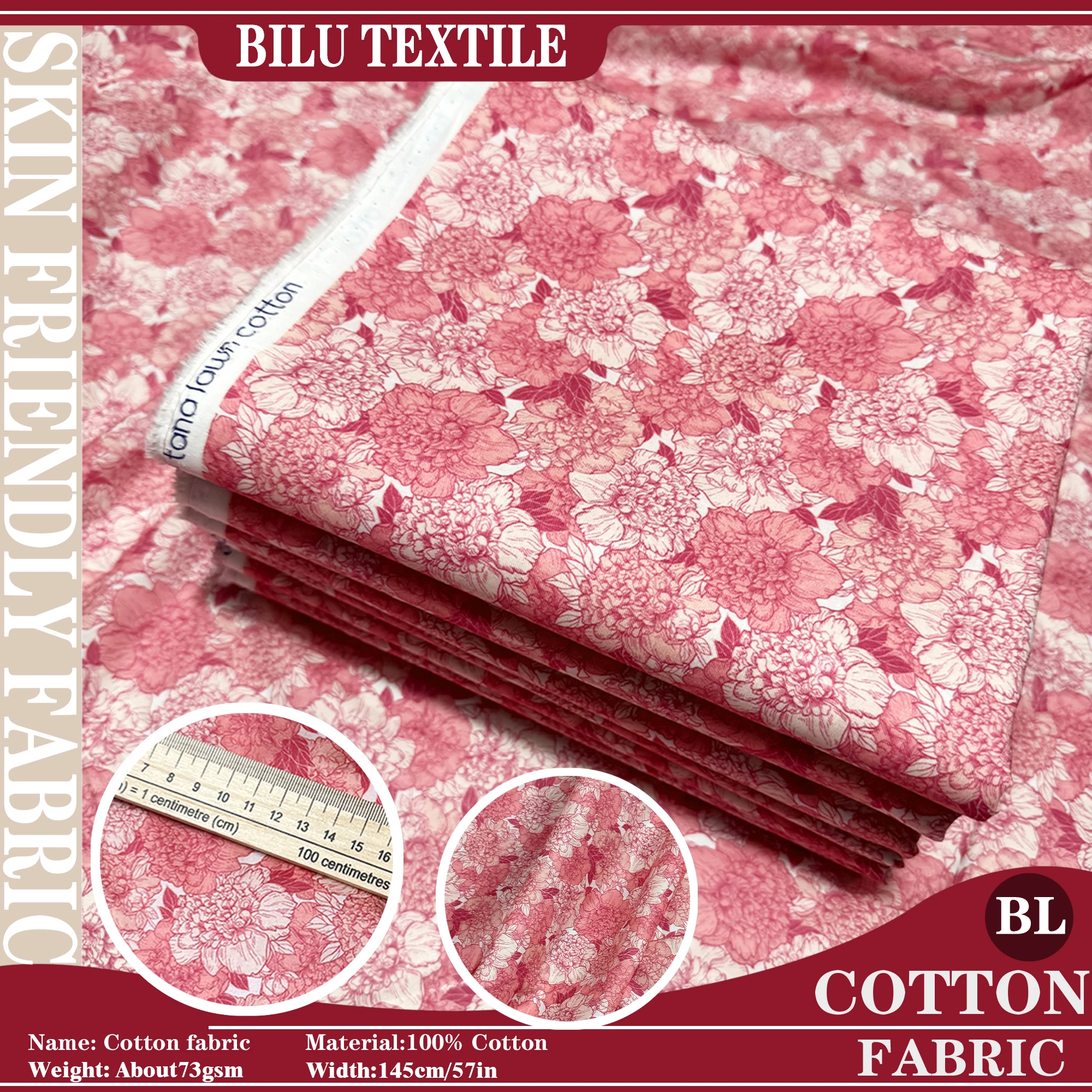 

1/2/3/5/10M 80-х годов, 100% хлопок, винтажный принт пиона, Liberty 2010, ткань из хлопка с газоном, сделай сам, ручная работа, шитье платья, одежда, дизайнерская ткань