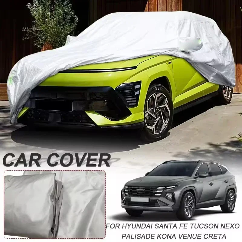 

Автомобильный чехол для HUNDAI BAYON,CRETA,KONA,NEXO,PALISADE,SANTA FE,TUCSON,VENUE, пылезащитный, устойчивый к ультрафиолетовому излучению и водонепроницаемая автомобильная одежда