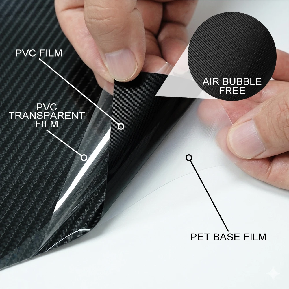 6D Carbon Fiber Black Motorcycle Body Film Black PET Vinyl Wrap Motorcycle Sticker Protective Film Cover Foil Decor Accessories view 5