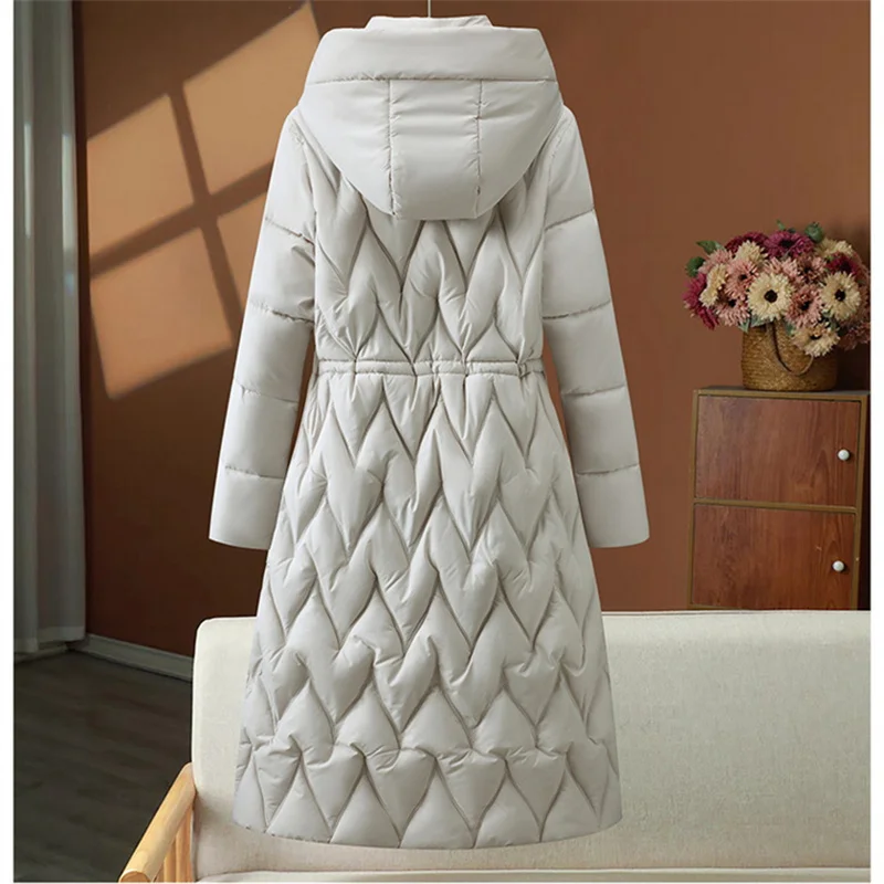 Parki Damskie Zimowe Kurtki Płaszcze z Kapturem Kurtki Puchowe Bawełniane Damskie Grube Ciepłe Odzież Śnieżna Długie Ubrania Bawełniane Odzież Wierzchnia Płaszcze