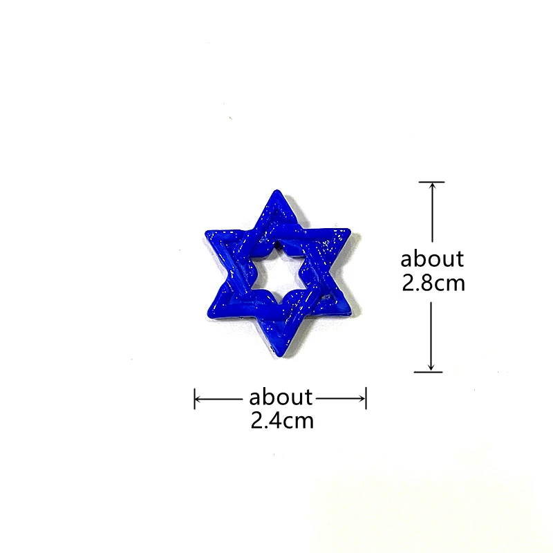 2pcs Hollow Hexagram Glass Beads Colorful David Star Charms INS Trendy Pendant DIY Craft Making Accessories for Handmade Lovers