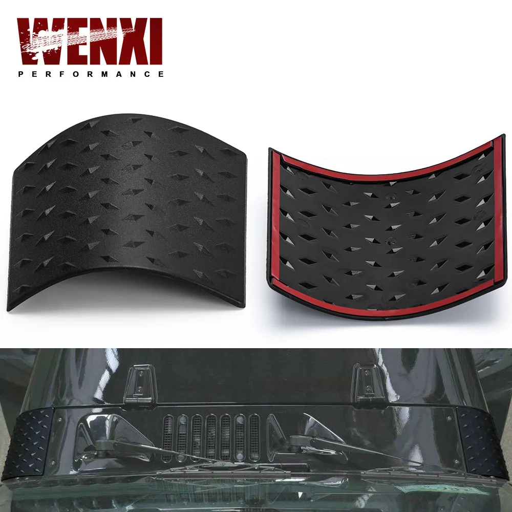 1Pair Black ABS Car Cowl Body Armor Outer Engine Hood Cowling Cover for Jeep Wrangler JK Rubicon Sahara Auto Styling Accessories