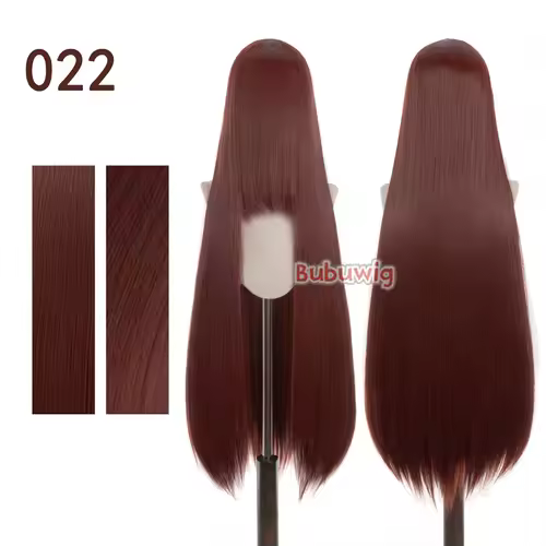 Bubuwig Synthetic Hair 100cm Long Straight Pure Color Cosplay Wigs Over 100 Colors Black White Red Blue Brown Wig Heat Resistant - Image 85