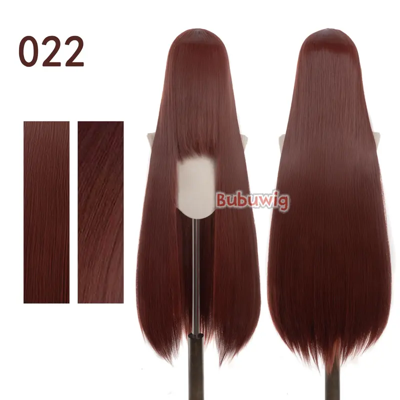 Bubuwig Synthetic Hair 100cm Long Straight Pure Color Cosplay Wigs Over 100 Colors Black White Red Blue Brown Wig Heat Resistant - Image 85