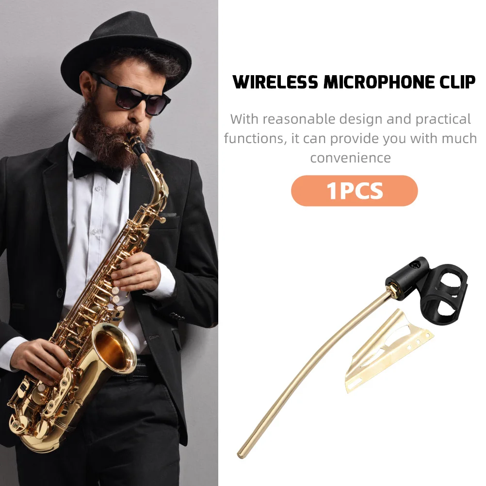1Set ABS Sax Mic حامل ميكروفون كليب قابل للتعديل دعم قوس للأداء استخدام ميكروفون كليب ABS Mic حامل