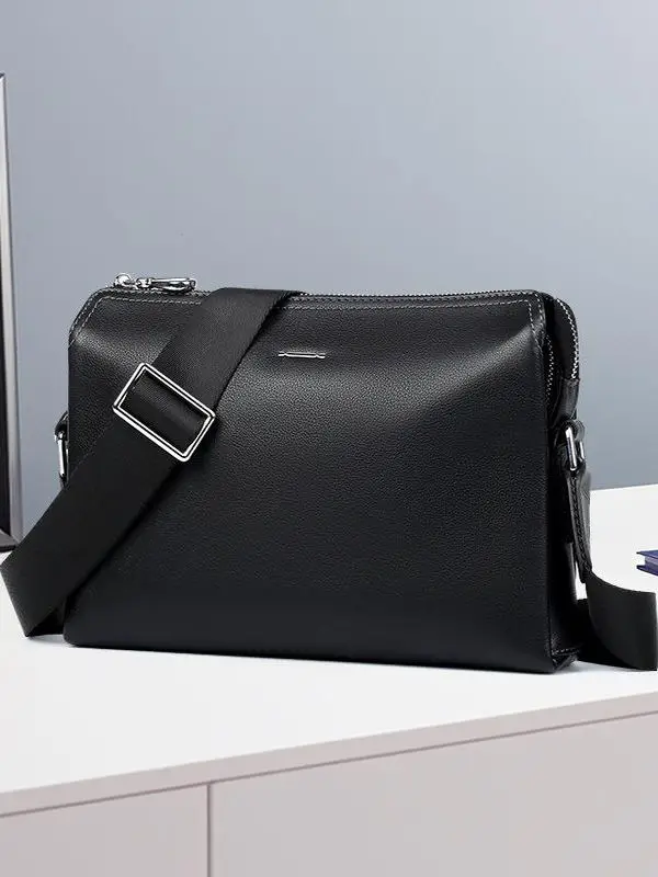 

Кожаная сумка-мессенджер для мужчин: повседневная, деловая, дорожная, вместительная, в винтажном стиле, на одно плечо, с застежкой-молнией