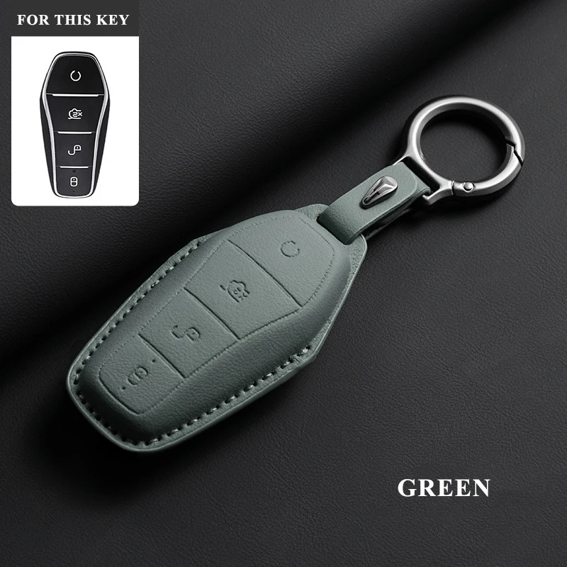 Hochwertige Leder-Schlüsselhülle für BYD Sealion 7 Song Plus Seal U DM-i Song Pro Dolphin Atto Schlüsselanhänger Autozubehör – Detail 8