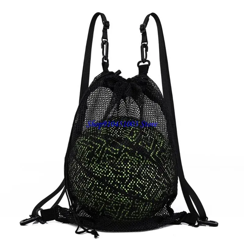 

77HC Foldable Meshes Ball Bag Large Capacity Sports Ball Bag with Adjustable Strap Suitable for Athletes Of Various Age