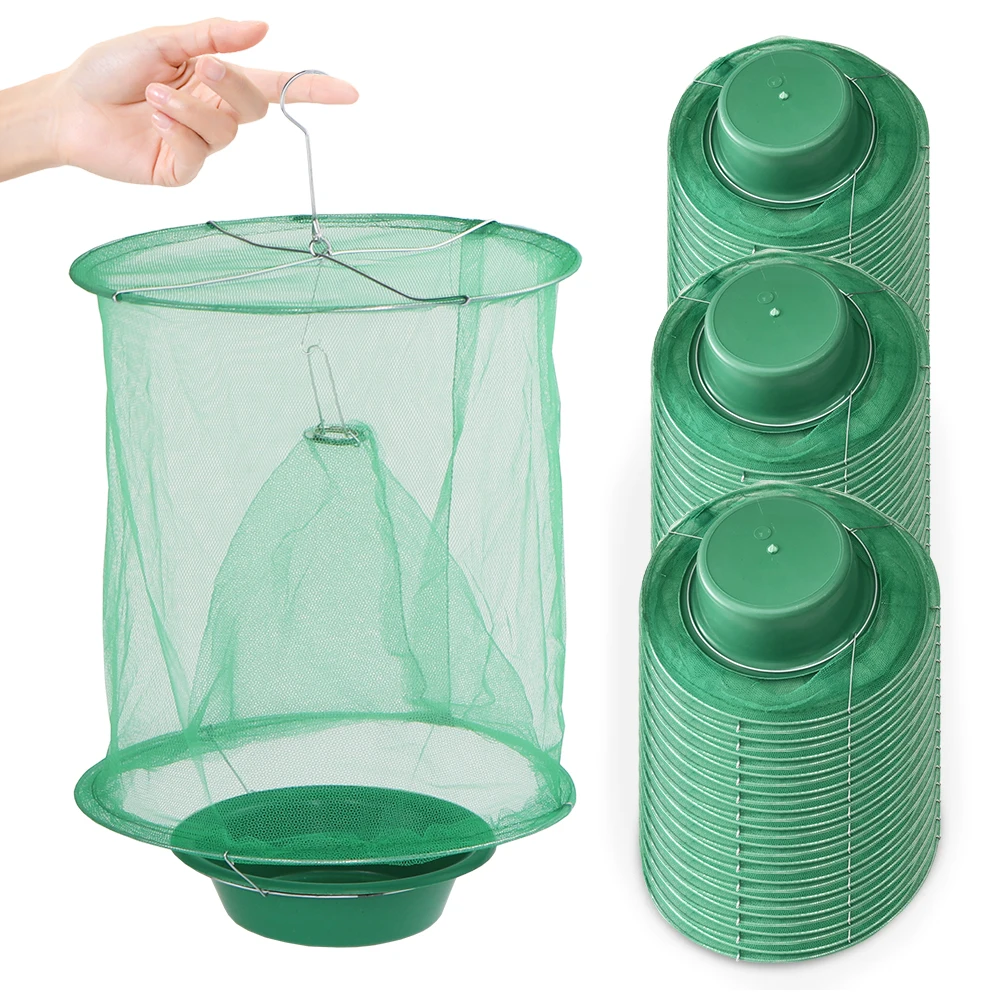 

1PCS Fly Catcher Natural Bait Trap Automatic Flycatcher Insect Killer Cage Indoor Outdoor for Patios Home Restaurant Garden Farm