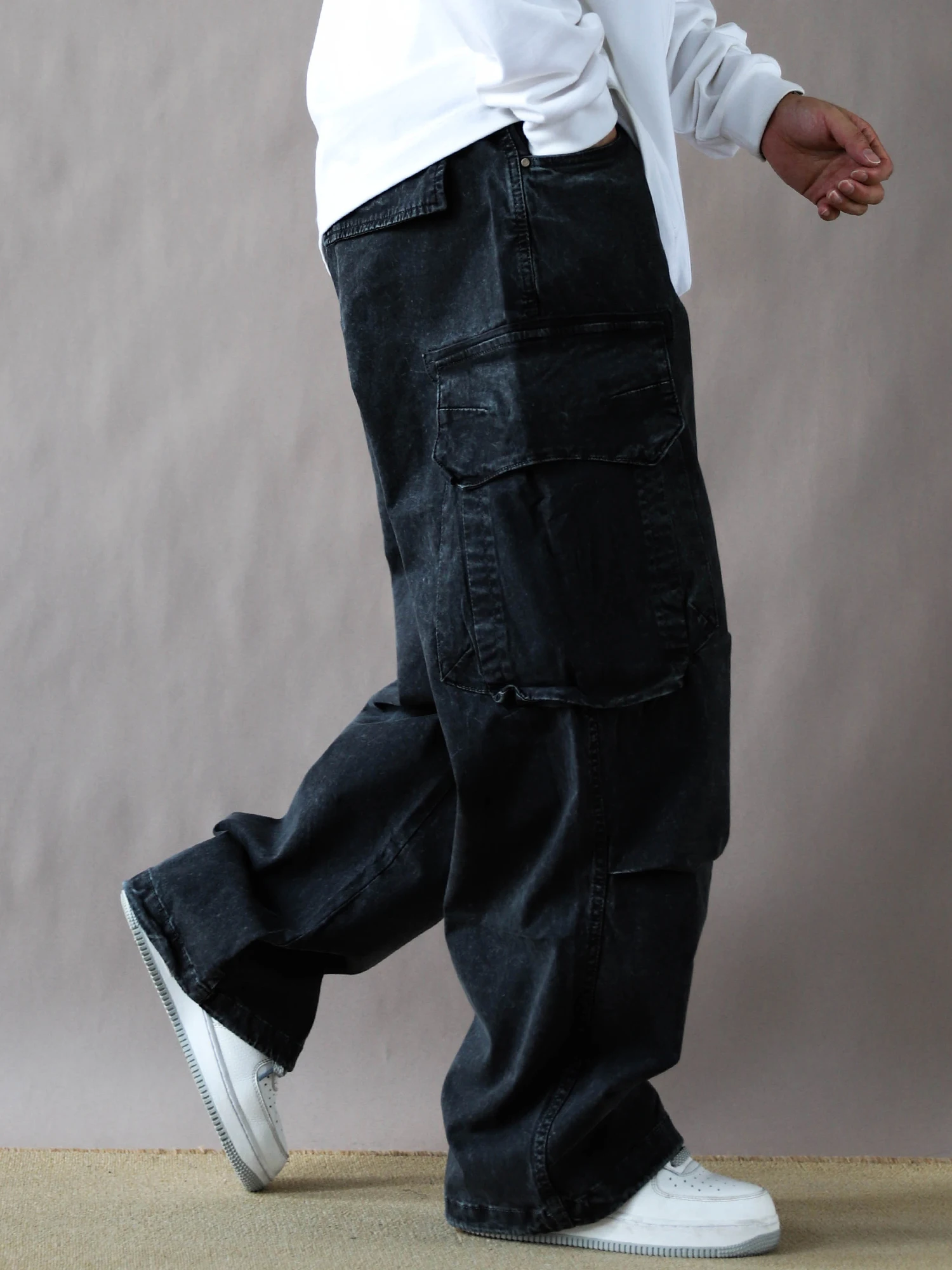 

Retro American Waed Large ket Work Trousers Men's Spring Autumn Loose Casual 2025 New Trendy ey Long Pants