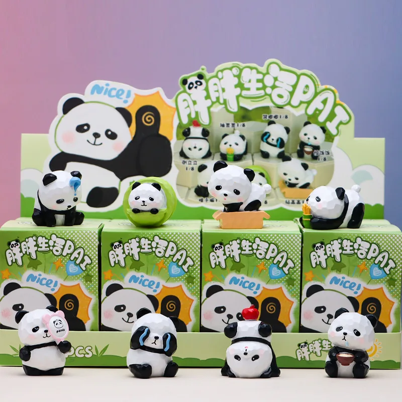 

Pangpang Life Pai Panda Blind Box Cute Resin Panda Figurine Desktop Ornament Trendy Art Toy Home Decoration Gift For Firends as