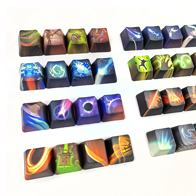 1 Set PBT 5 Sides Dye Subbed Key Caps For Mechanical Keyboard Cherry OEM XDA Profile Keycap For Dota 2 All Heros Can Be Made