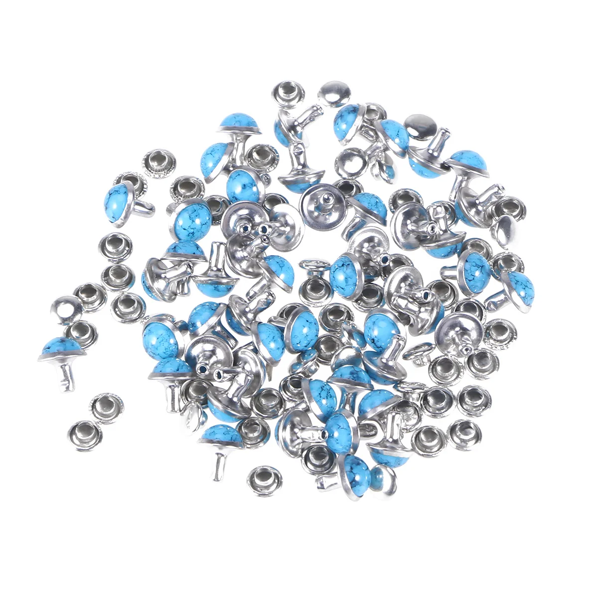 

50Pcs Turquoise Rivets Premium Material Bright Color DIY Accessories Clothing Shoes Bags Jewelry Plastic Rivet