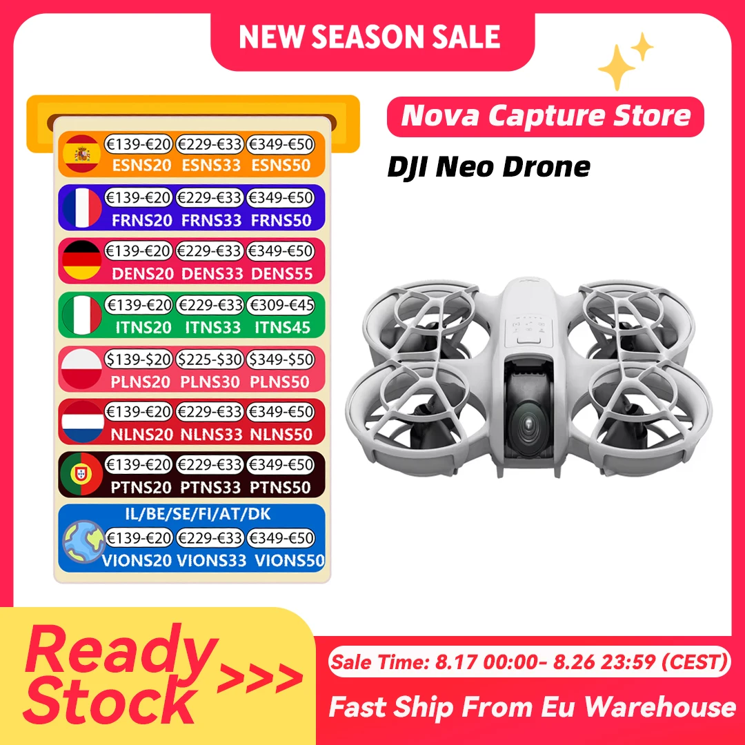 Dron DJI Neo con Cámara 4K UHD para Vuelo Autónomo, Te Sigue, Despegue desde la Palma de la Mano, Seguimiento de… — oferta en AliExpress