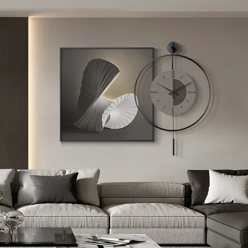 

Home Decor Big Modern Light Luxury Dining Room Decorative Painting High End Living Room Battery Wall Clock Home Decor Items