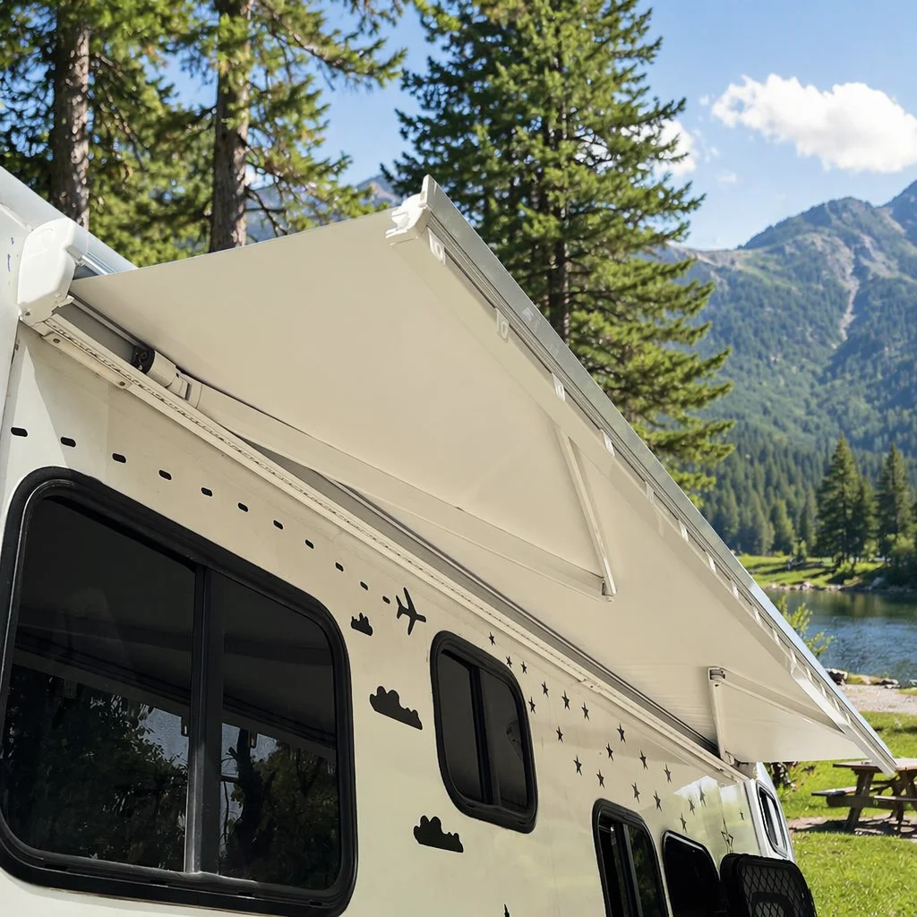 Wareda W5500 RV Accessories Manual Control Travel Caravan Awning For Motorhome