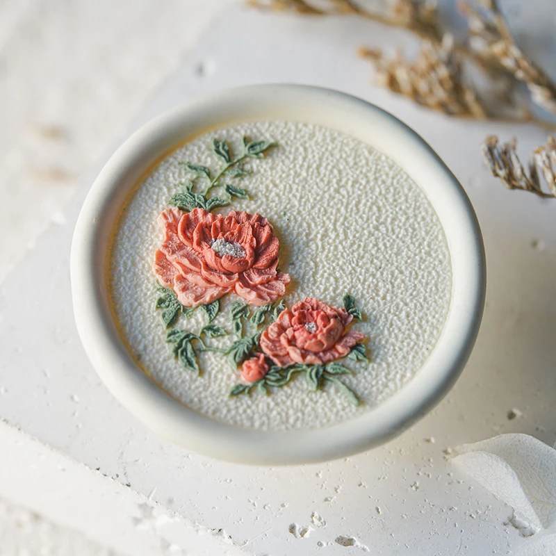 Laser Embossed Plant Lacquer Seals, Single Chapter Heads Wedding Invitations Gift Packaging Wax Sealing Tools