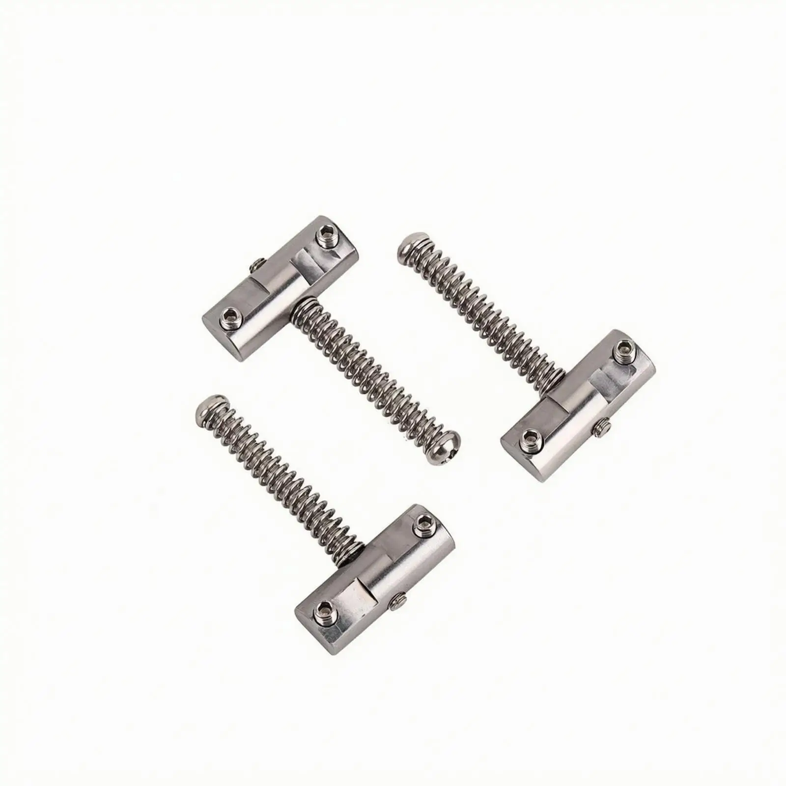 3 Pieces Adjustable Guitar Bridge Saddle | Silver silver-tone Finish, Saddle with Coiled Spring
