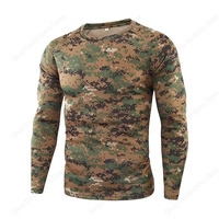 Men's Long Sleeve T-shirt 3D Camouflage Hunting Print T-shirts Outdoor Sportwear T Shirts Camp Tshirt Fitness Tops Tees Running