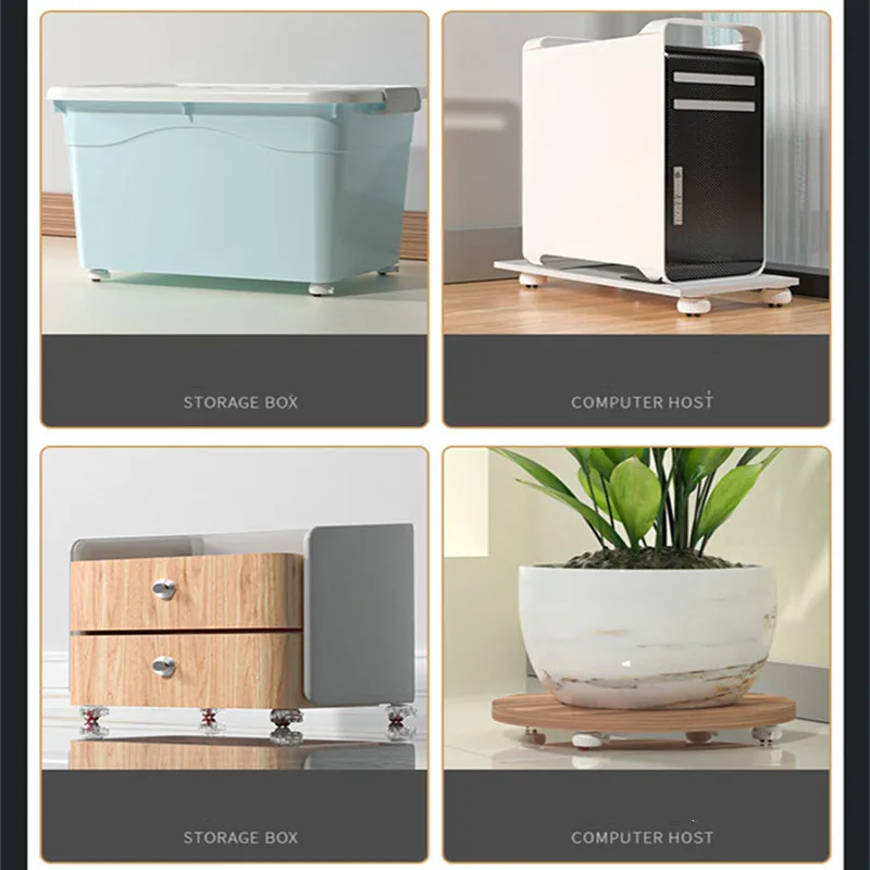 4Pcs/Set 360° Rotation Mute Furniture Casters Wheels Load-bearing Universal Wheel Self-Adhesive Swivel Caster Roller for Cabinet